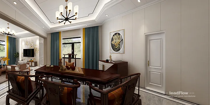 Hangzhou Apartment Interior with WPC Wall Cladding &mdash; Tea Room Accent in Hangzhou, China - photo 9