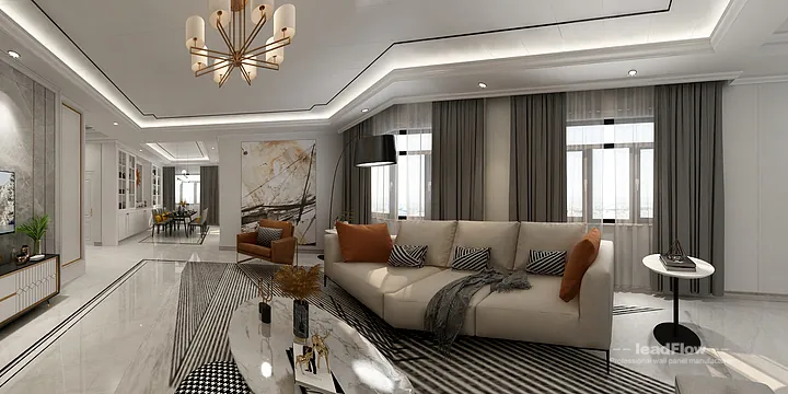Modern Apartment Interior in Hangzhou using WPC Interior Panel in Hangzhou, China - photo 9