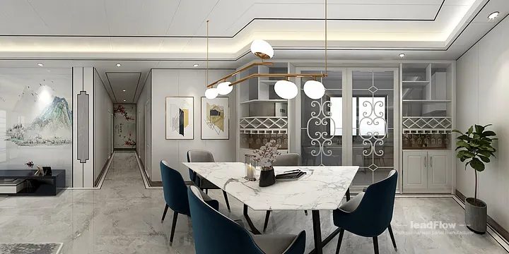 Hangzhou Apartment Featuring WPC Cladding | Living-Dining Room Walls in Hangzhou, China - photo 1