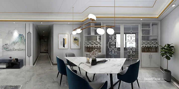 Hangzhou Apartment Featuring WPC Cladding | Living-Dining Room Walls in Hangzhou, China - photo 2