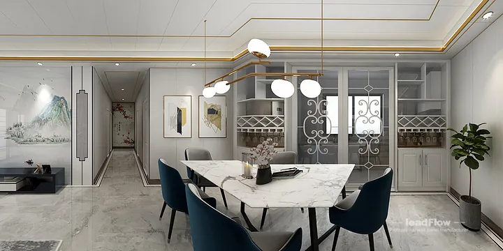 Hangzhou Apartment Featuring WPC Cladding | Living-Dining Room Walls in Hangzhou, China - photo 3