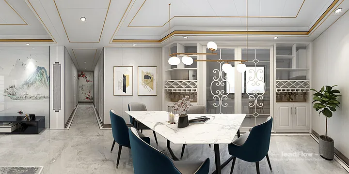 Hangzhou Apartment Featuring WPC Cladding | Living-Dining Room Walls in Hangzhou, China - photo 4