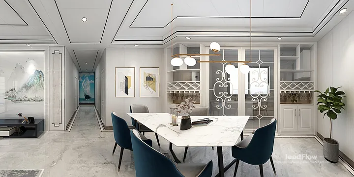 Hangzhou Apartment Featuring WPC Cladding | Living-Dining Room Walls in Hangzhou, China - photo 7