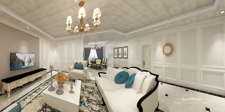 Nanchang Apartment Featuring WPC Cladding | Living-Dining Room Walls in Donghu District, Nanchang, China - photo 15