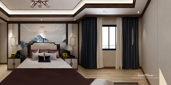 Hangzhou Apartment Interior with WPC Wall Panel &mdash; guest bedroom Accent in Hangzhou, China - photo 1