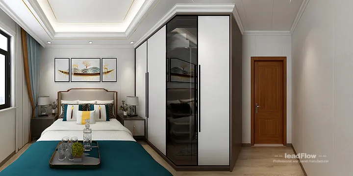 Hangzhou Apartment Interior with WPC Wall Panel &mdash; guest bedroom Accent in Hangzhou, China - photo 2