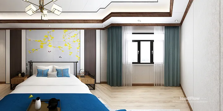Hangzhou Apartment Interior with WPC Wall Panel &mdash; guest bedroom Accent in Hangzhou, China - photo 3