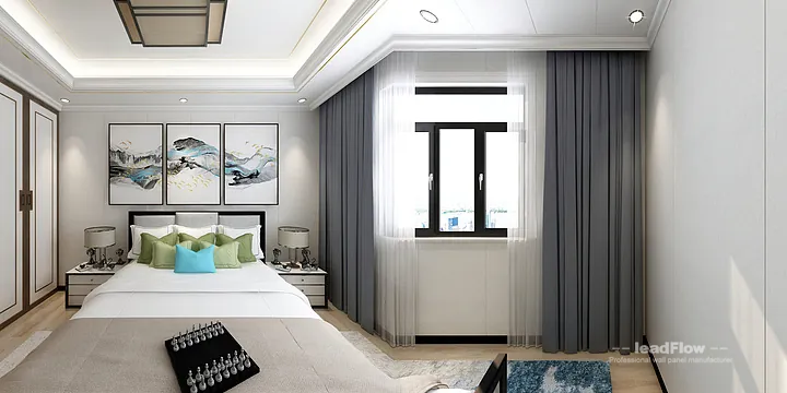 Hangzhou Apartment Interior with WPC Wall Panel &mdash; guest bedroom Accent in Hangzhou, China - photo 4