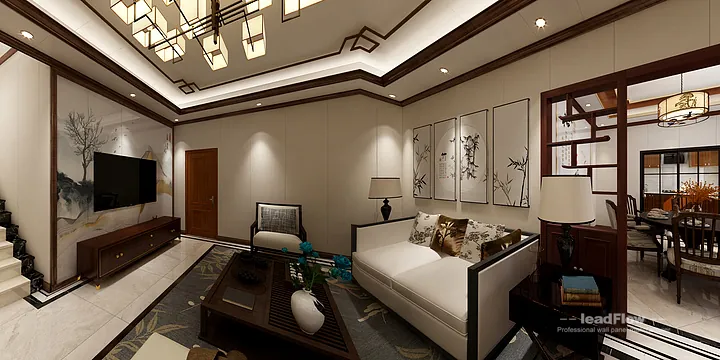 Hangzhou Apartment Interior with WPC Wall Panel &mdash; guest bedroom Accent in Hangzhou, China - photo 5