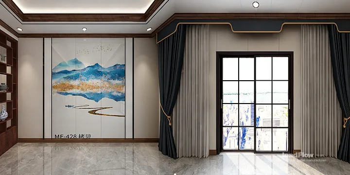 Hangzhou Apartment Interior with WPC Wall Panel &mdash; guest bedroom Accent in Hangzhou, China - photo 9