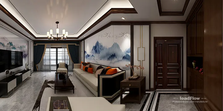 Hangzhou Apartment Wall Panel Design | WPC Wall Cladding Contemporary Interior in Hangzhou, China - photo 3