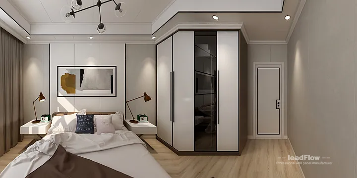 Hangzhou Apartment Wall Panel Design | WPC Wall Cladding Contemporary Interior in Hangzhou, China - photo 7