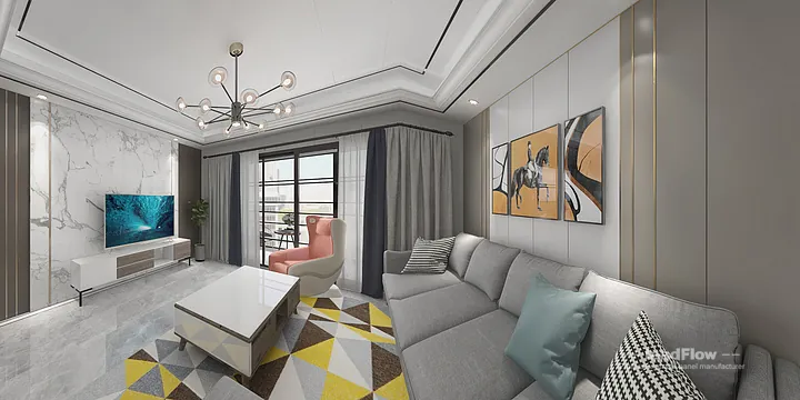 Hangzhou Apartment Featuring WPC Interior Panel | Modern Walls in Hangzhou, China - photo 4
