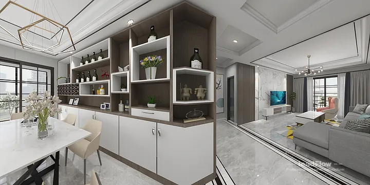 Hangzhou Apartment Featuring WPC Interior Panel | Modern Walls in Hangzhou, China - photo 5