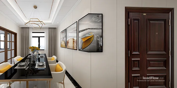 Hangzhou Apartment with WPC Interior Panel &mdash; Living-Dining Room Feature in Hangzhou, China - photo 2