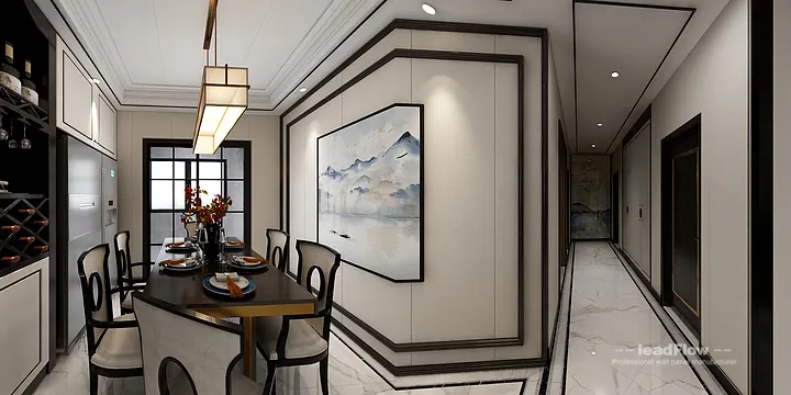Premium WPC Wall Cladding for Hangzhou Apartment &mdash; New Chinese Oriental Finish in Hangzhou, China - photo 1
