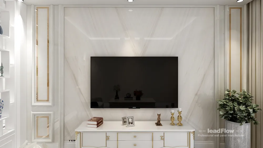 Hangzhou Apartment Interior with WPC Cladding &mdash; Living Room Accent in Hangzhou, China