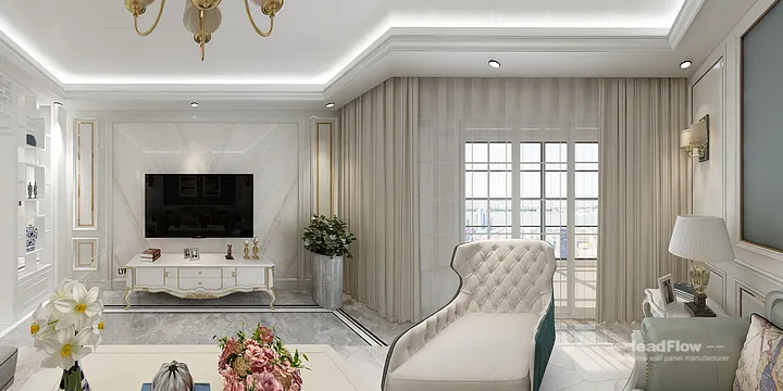 Hangzhou Apartment Interior with WPC Cladding &mdash; Living Room Accent in Hangzhou, China - photo 4