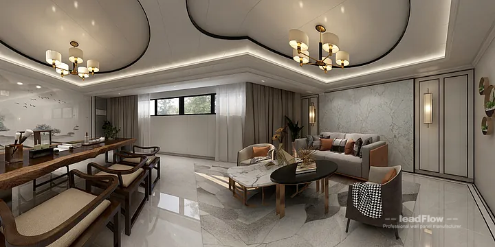 Hangzhou Interior Project Featuring WPC Cladding | lounge room Walls in Hangzhou, China - photo 3