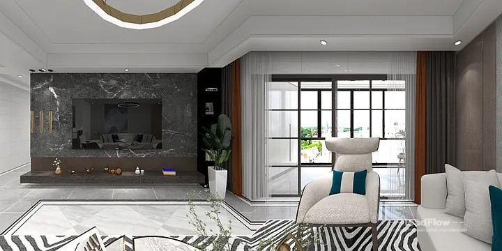 Hangzhou Apartment Interior with WPC Wall Panel &mdash; Balcony Accent in Hangzhou, China
