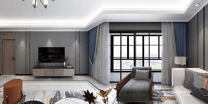 Nanchang Apartment with WPC Wall Cladding &mdash; Contemporary in Donghu District, Nanchang, China - photo 1