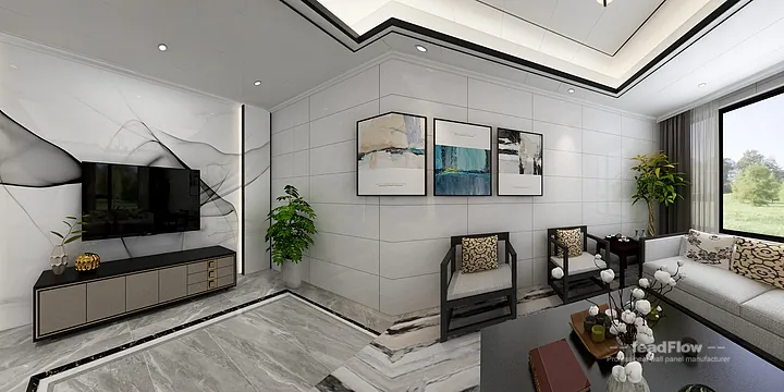 Hangzhou Apartment Renovation with WPC Wall Panel | Living Room Idea in Hangzhou, China