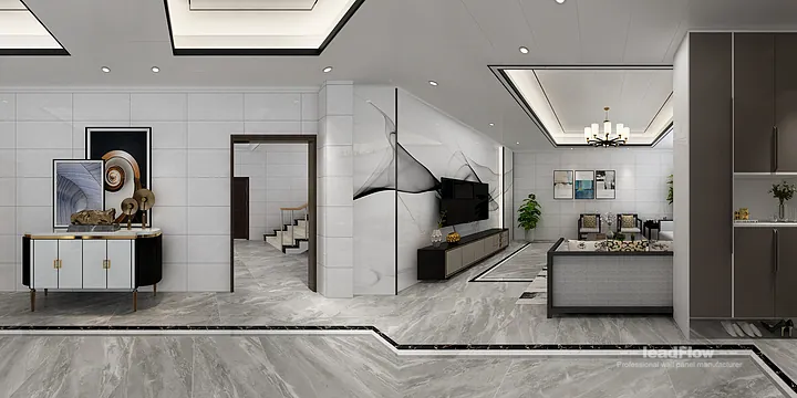 Hangzhou Apartment Renovation with WPC Wall Panel | Living Room Idea in Hangzhou, China - photo 2
