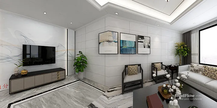 Hangzhou Apartment Renovation with WPC Wall Panel | Living Room Idea in Hangzhou, China - photo 4