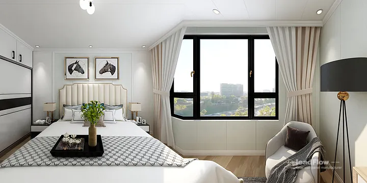 Hangzhou Apartment with WPC Cladding &mdash; Master Bedroom Feature in Hangzhou, China - photo 2