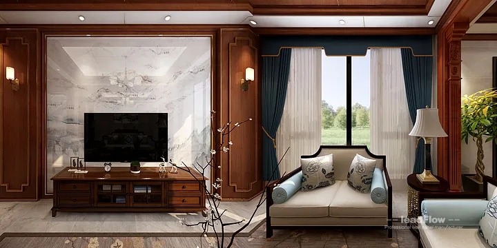 Hangzhou Apartment with WPC Wall Panel &mdash; Living-Dining Room Feature in Hangzhou, China