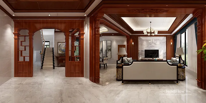 Hangzhou Apartment with WPC Wall Panel &mdash; Living-Dining Room Feature in Hangzhou, China - photo 1