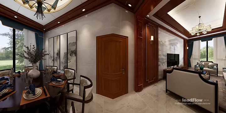 Hangzhou Apartment with WPC Wall Panel &mdash; Living-Dining Room Feature in Hangzhou, China - photo 2