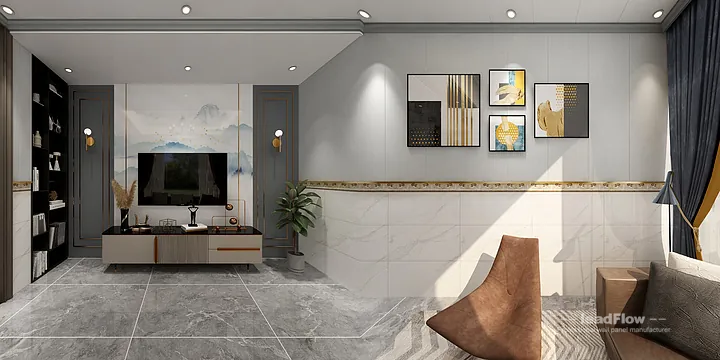 Hangzhou Apartment Wall Panel Design | WPC Wall Cladding Contemporary Interior in Hangzhou, China - photo 2