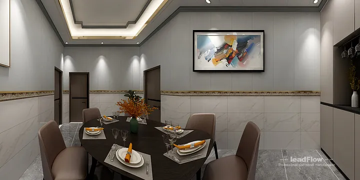 Hangzhou Apartment Wall Panel Design | WPC Wall Cladding Contemporary Interior in Hangzhou, China - photo 4