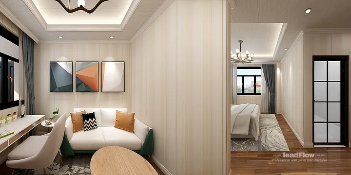 Hangzhou Apartment Renovation with WPC Wall Panel | bedroom3 Idea in Hangzhou, China