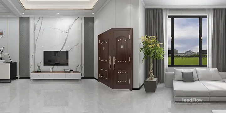 Hangzhou Apartment Interior with WPC Wall Cladding &mdash; Living-Dining Room Accent in Hangzhou, China - photo 11