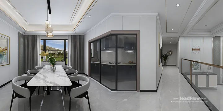 Hangzhou Apartment Interior with WPC Wall Cladding &mdash; Living-Dining Room Accent in Hangzhou, China - photo 12