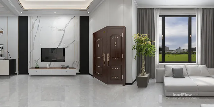 Hangzhou Apartment Interior with WPC Wall Cladding &mdash; Living-Dining Room Accent in Hangzhou, China - photo 13