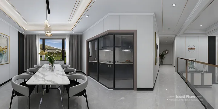 Hangzhou Apartment Interior with WPC Wall Cladding &mdash; Living-Dining Room Accent in Hangzhou, China - photo 14