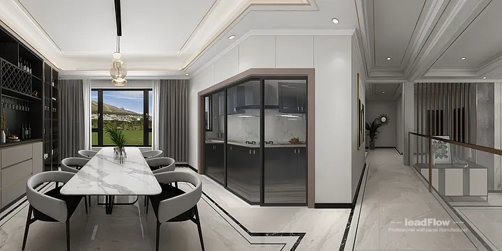 Hangzhou Apartment Interior with WPC Wall Cladding &mdash; Living-Dining Room Accent in Hangzhou, China - photo 2