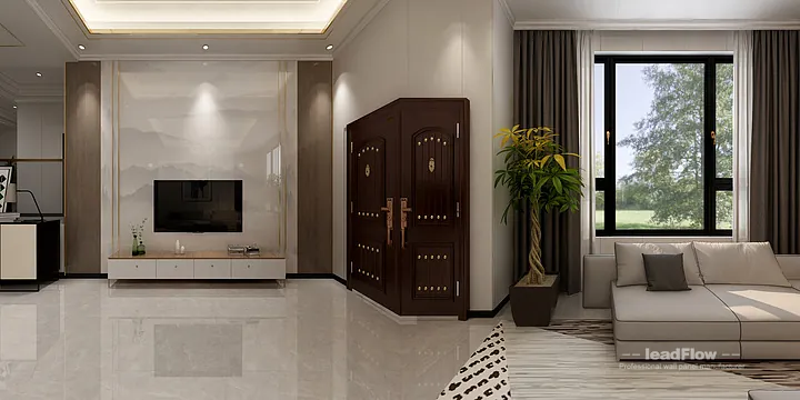 Hangzhou Apartment Interior with WPC Wall Cladding &mdash; Living-Dining Room Accent in Hangzhou, China - photo 6