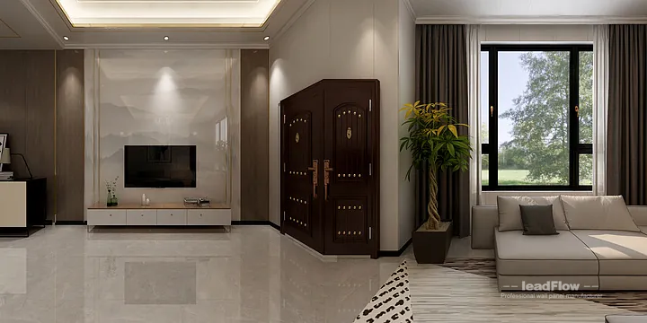 Hangzhou Apartment Interior with WPC Wall Cladding &mdash; Living-Dining Room Accent in Hangzhou, China - photo 7