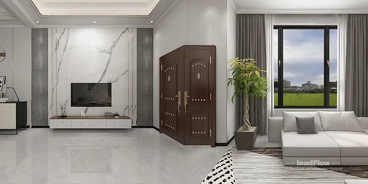 Hangzhou Apartment Interior with WPC Wall Cladding &mdash; Living-Dining Room Accent in Hangzhou, China - photo 9
