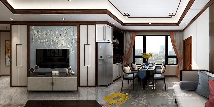 Nanchang Apartment Featuring WPC Interior Panel | Living-Dining Room Walls in Donghu District, Nanchang, China