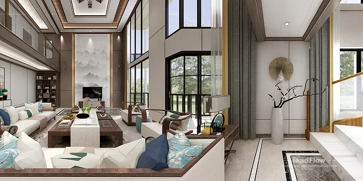 Hangzhou Apartment with WPC Wall Panel &mdash; Living Room Feature in Hangzhou, China