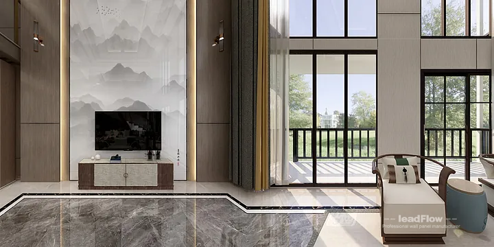Hangzhou Apartment with WPC Wall Panel &mdash; Living Room Feature in Hangzhou, China - photo 10