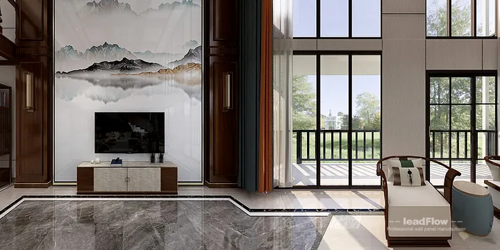 Hangzhou Apartment with WPC Wall Panel &mdash; Living Room Feature in Hangzhou, China - photo 19