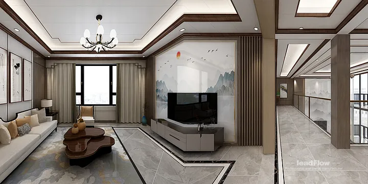 Hangzhou Apartment with WPC Wall Panel &mdash; Living Room Feature in Hangzhou, China - photo 3