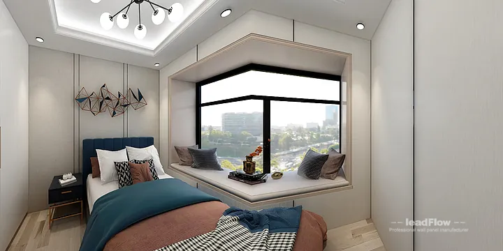 Nanchang Apartment Interior with WPC Cladding &mdash; Living-Dining Room Accent in Donghu District, Nanchang, China - photo 8