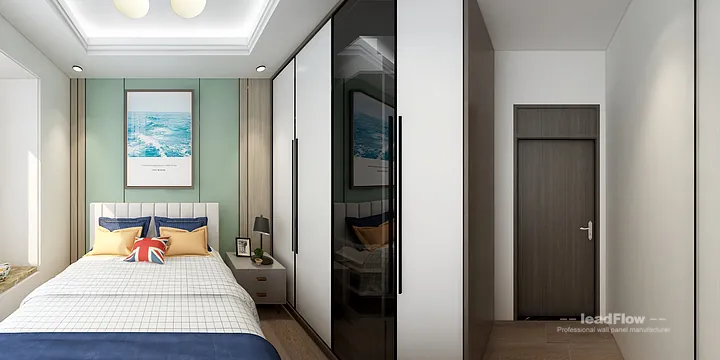 Nanchang Apartment Interior with WPC Cladding &mdash; Living-Dining Room Accent in Donghu District, Nanchang, China - photo 9